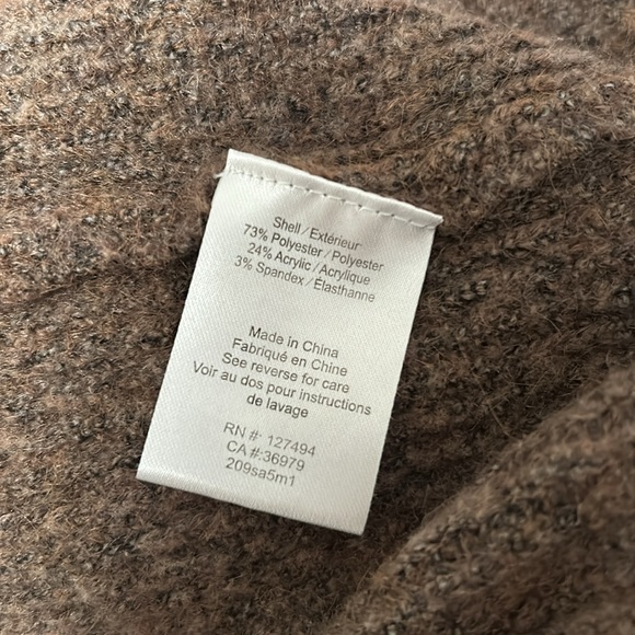 Brown Knit Midi Skirt with Slit - Picture 5 of 6